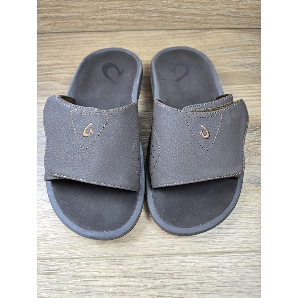 Men's Olukai Nalu Slide Comfort Sandal Brown Size 8 - Great pre-owned condition